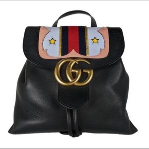 Gucci Chevron Marmont Leather Backpack in Black